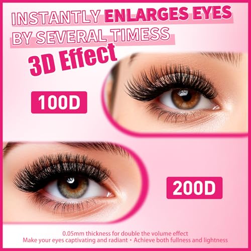 PRO LASHBEAUTY Lash Clsusters Kit Eyelash Extension Kit 3D Style DIY Lash Extension Kit Individual Lashes Kit with Bond and Seal Lash Tweezers Remover Easy to Apply at Home (100D+200D-D-10-18mix) — view 5
