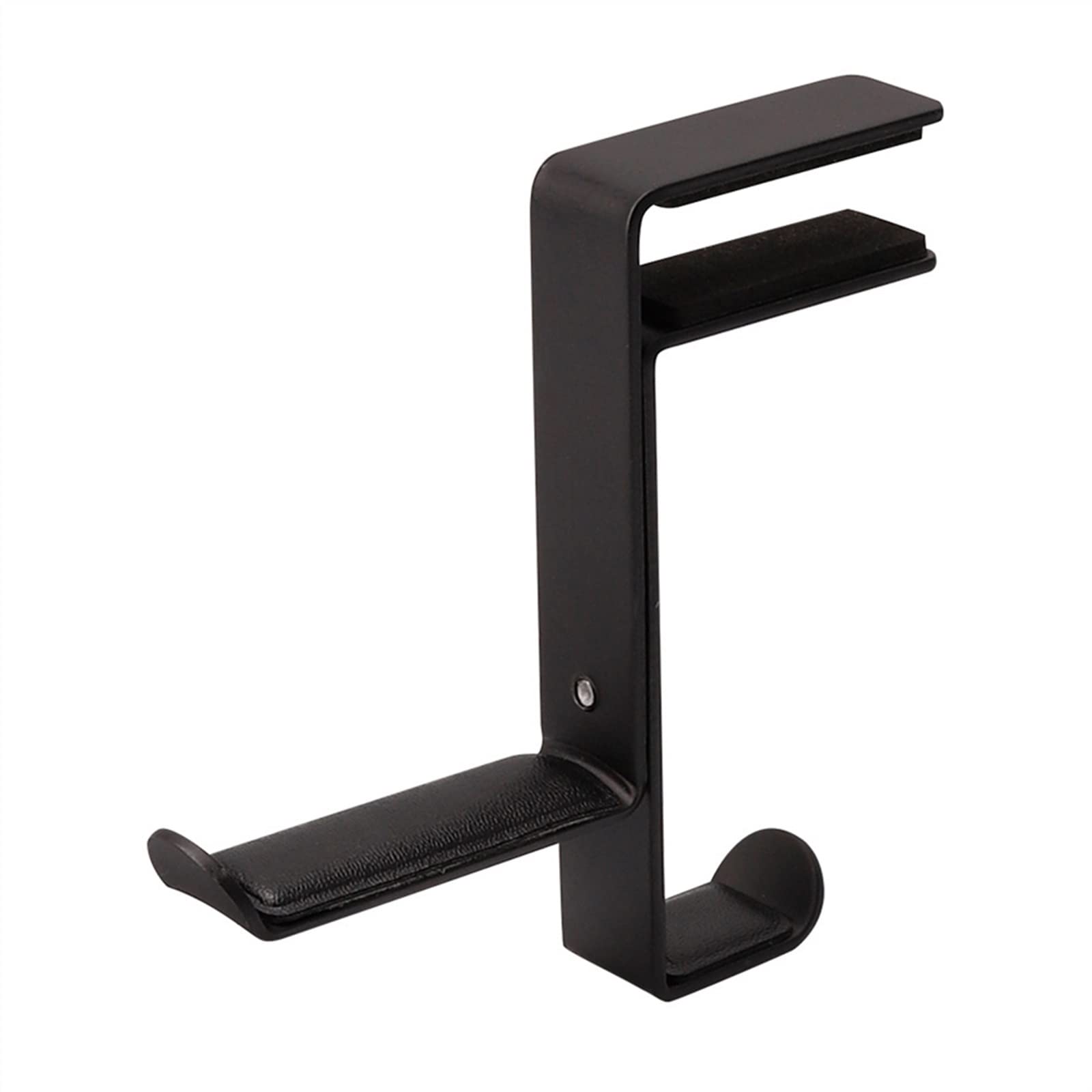 Shangguanyun456 Black Headphone Stand Headphone Holder Headset Bracket Hanger Metal Wall Stand Rotatable Double Clamp Hook For - Under Desk Space Save Mount(Black)