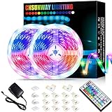 32.8ft LED Strip Lights, CNSUNWAY RGB Color Changing LED Light Strips Kit with 44 Keys Remote Control, SMD 5050, DIY Mode, Timing Function for Bedroom TV Party Home Decora