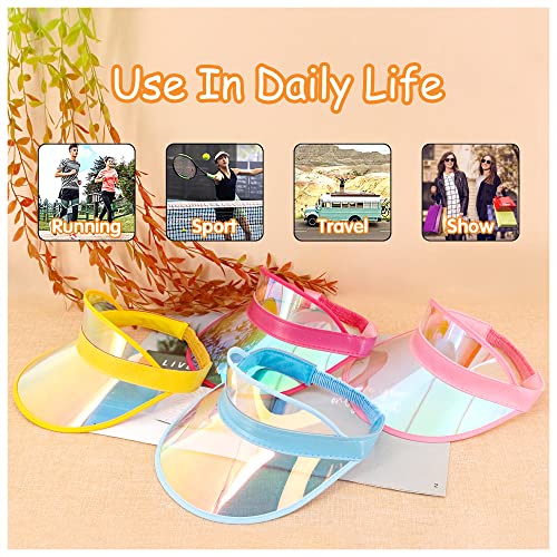 Erinaco 4 Pack Women Men Sun Visor Hat Summer Uv Protection Cap Clear Wide Brim Sport Beach Sunhats #TOP1