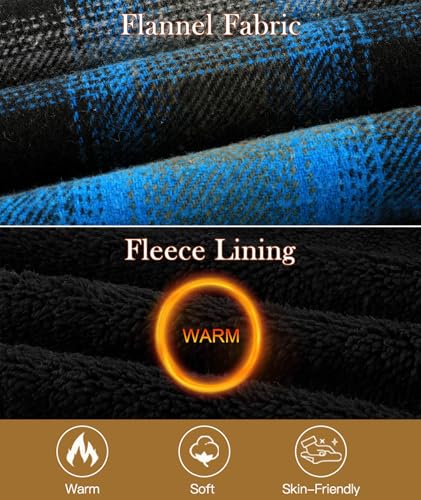 Image of SCODI Men's Flannel Jacket Sherpa Lined Plaid Fleece Hoodies Zip Up Coat
