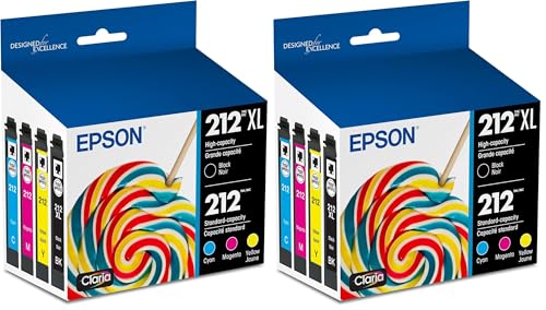 Image of Epson 212 Claria Ink High Capacity Black & Standard Color Cartridge Combo Pack (T212XL-BCS) Works with Workforce WF-2830,2850 and Expression XP-4100,4105,(Pack of 2)