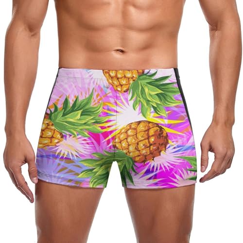Maillot de bain ananas homme, séchage rapide et coupe boxer