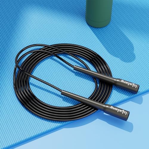 Image of Lifelong Gym Shaker Bottle and Skipping Rope For Boys and Girls. /Fitness And Strength Training Rope /Protein Shaker /Leakproof Shaker,(Pack Of 2) - Black