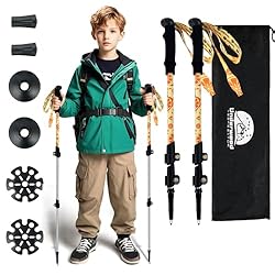 Underwood Aggregator Bastones de Trekking Plegable...: Ligero: Fabricados en aluminio aeroespacial de serie 7 de alta calidad, estos bastones para niños son increíblemente ligeros pero resistentes. Cada bastón pesa solo 185 g, minimizando el esfuerzo durante largas aventuras. Diseñados para manos pequeña...