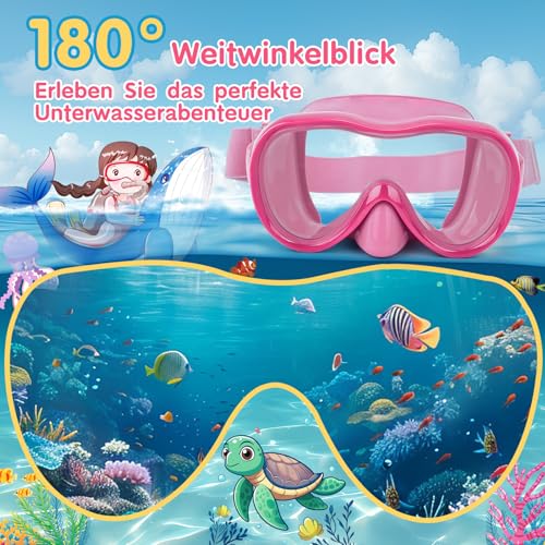 iGym Kids Swim Goggles, Snorkel Mask Diving Mask Swimming Goggles with Nose Cover and Elastic Straps Cover & Mesh Bag & Ear Plugs by iGym - Image 6