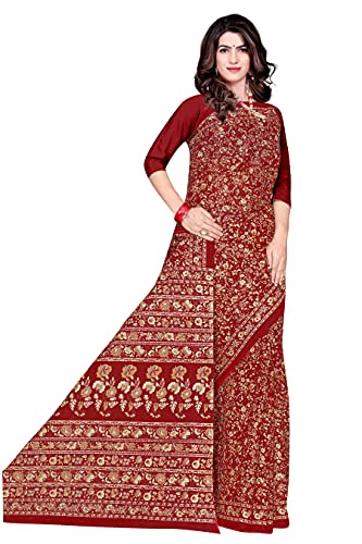 Image of TAMAIRA FASHION Mulmul Pure Cotton Saree For Woman Kalamkari Printed|Office Wear Daily Wear Sarees For Women Without Blouse Piece (Available in 9 Colours)