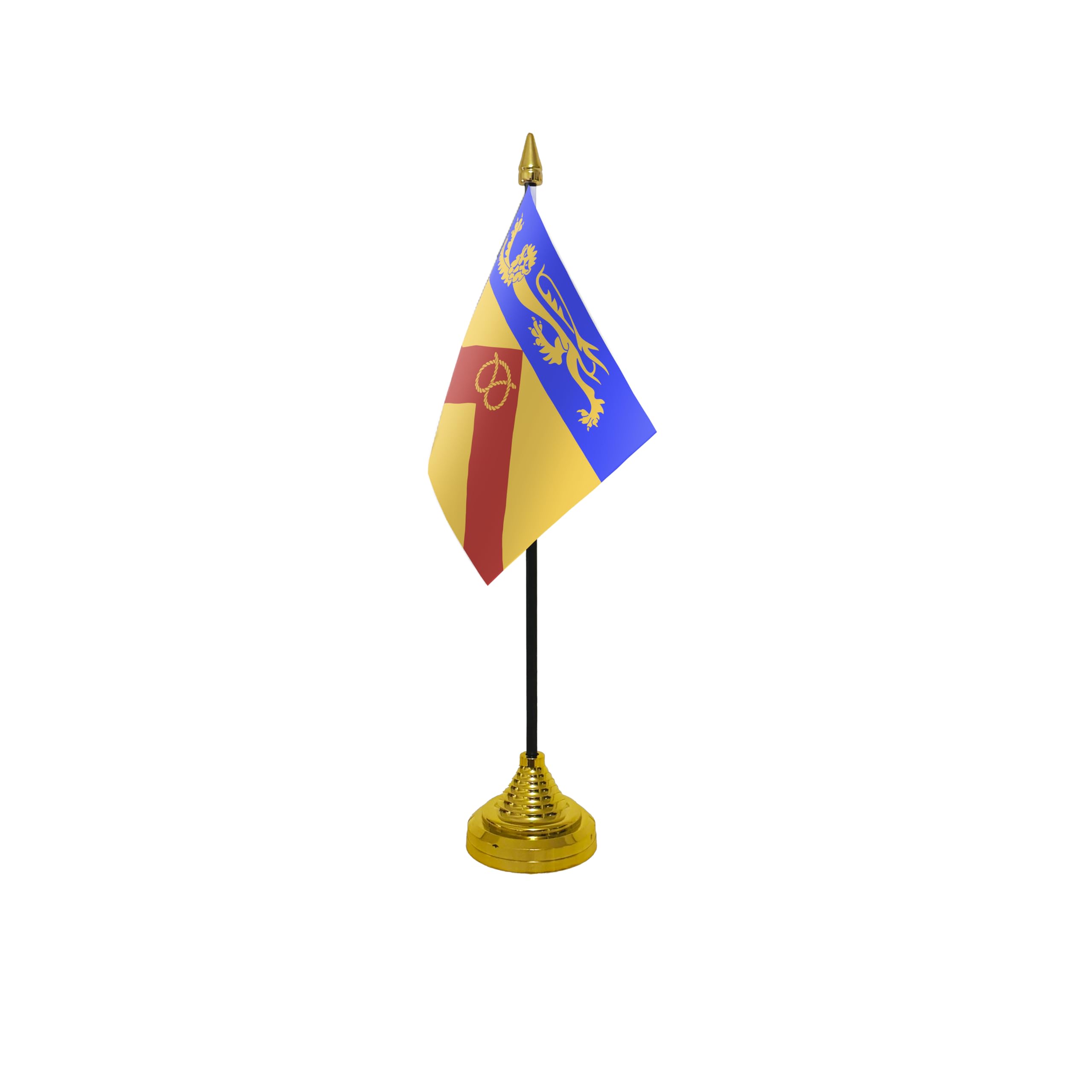 Flagtex Staffordshire Old (With Crest) Small Table Flag With Gold Base