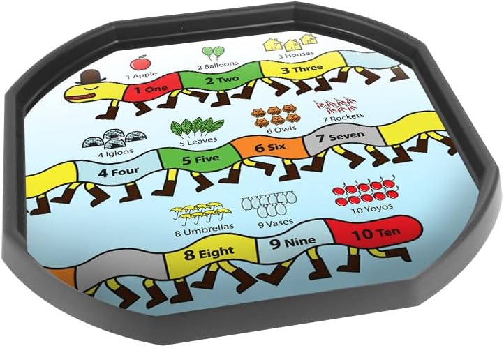 – 1-10 Number Line Centipede Vinyl Tuff Tray Insert - 60 x 60 cm - Ideal for Mini Tuff Spot Tuff Tray - Tuff Tray NOT Included