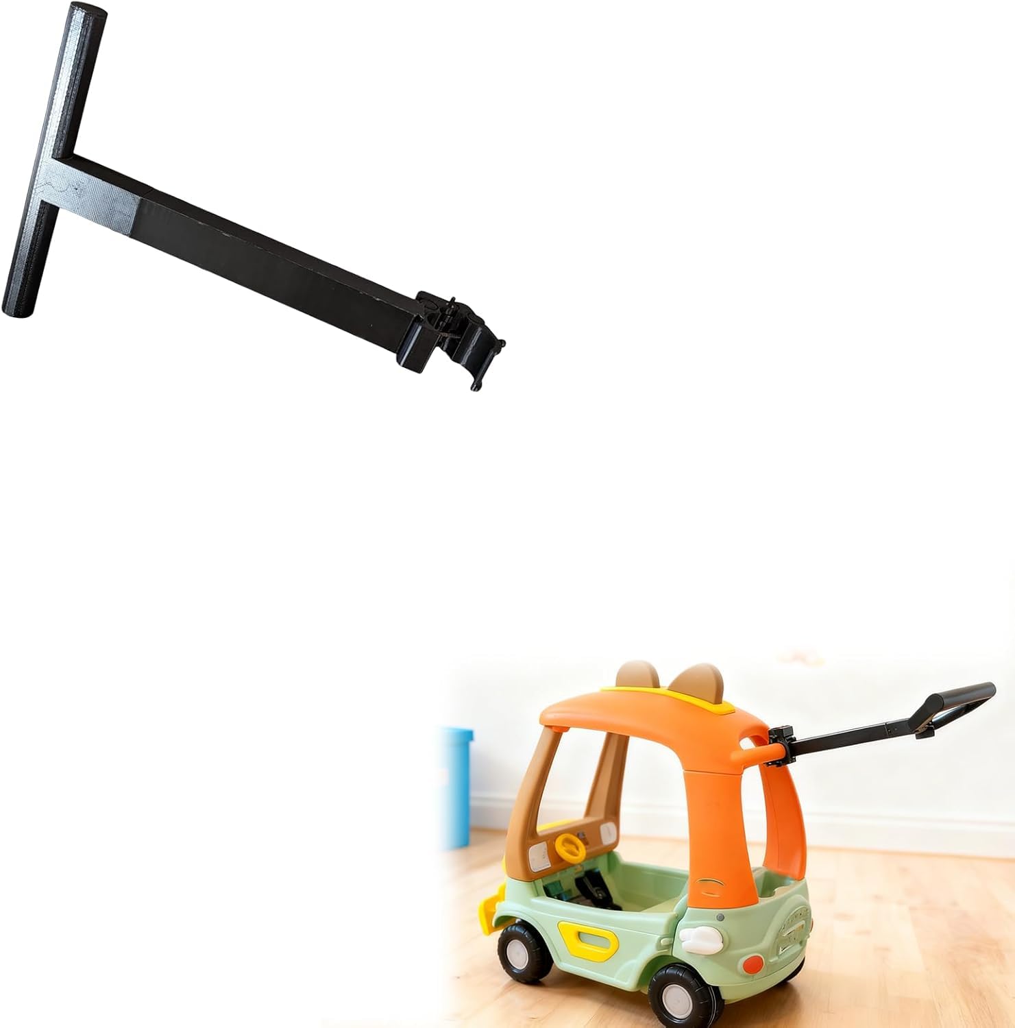 WANAHTON Back Saver Handle Extension Compatible with Little Tikes Cozy Coupe – Tall Parent Push Handle Add-On, Ergonomic Grip, Tool-Free Installation, Saves Your Back