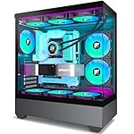 F1 PC Case - Pre-Installed 6 PWM ARGB Fan, ATX Mid-Tower Gaming PC Case, Type-C,360mm Radiator Support, FOIFKIN (Black, F1) - Image 2