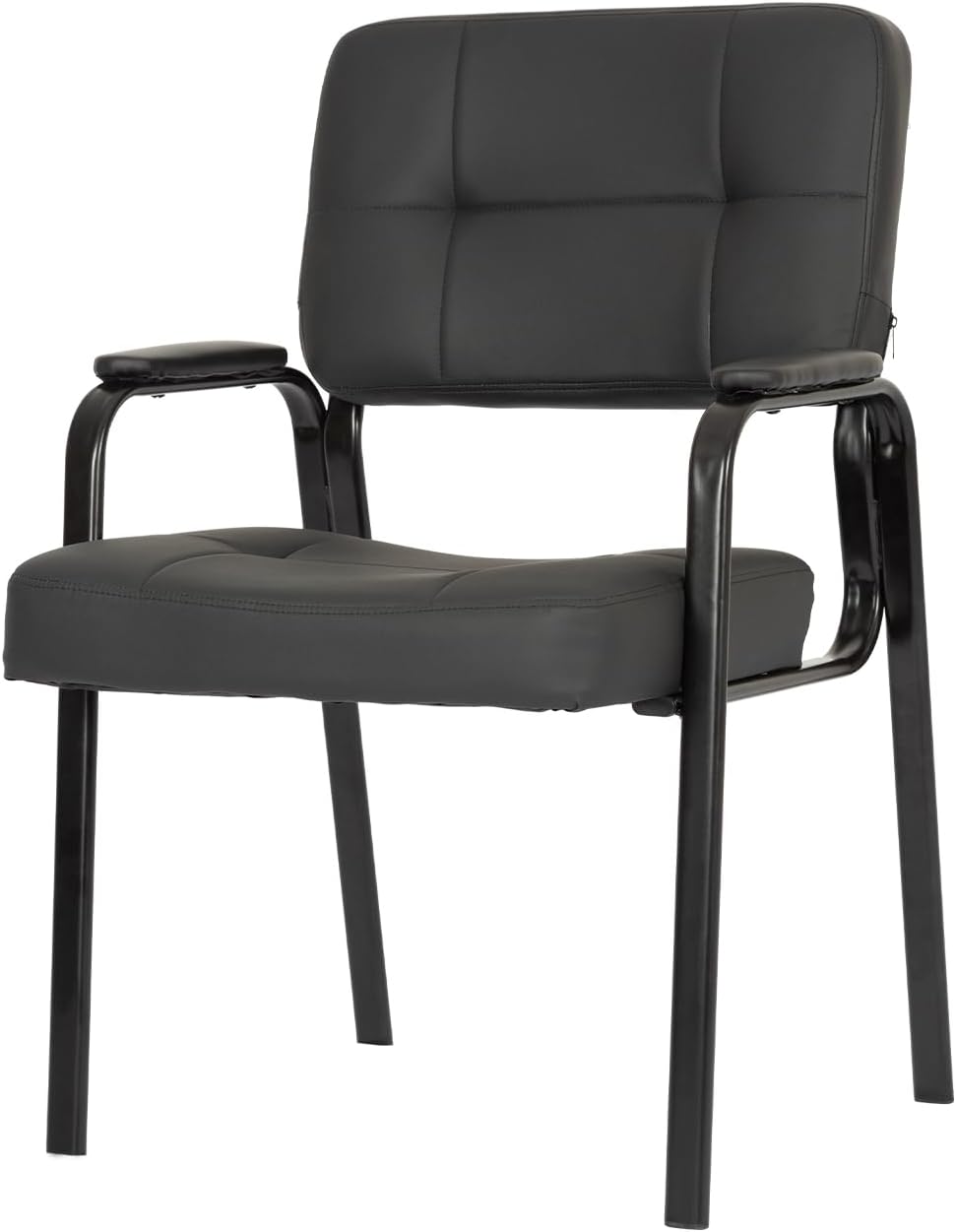 Office Chair Guest Chairs Reception Room Chairs Waiting Room Chairs, PU Leather, Arm Rest for Office Reception and Conference, No Wheels