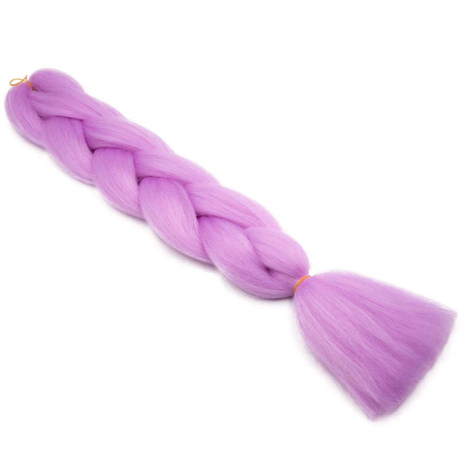 Warkocze do zaplatania włosów, do zaplatania, 1 pasemko, 100 g, 61 cm, ombre, kolorowe, syntetyczne włosy, do warkoczy, miękkie warkocze, szydełkowane skręty, jasnofioletowe