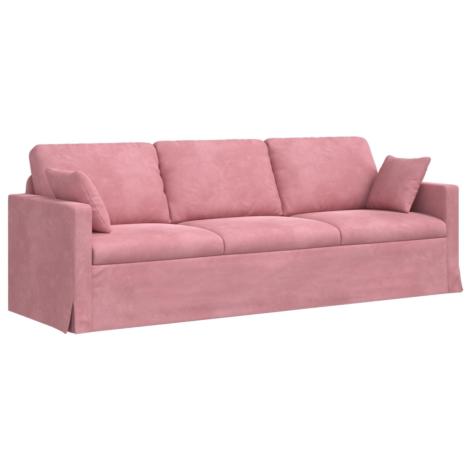 Juego de sofá modular rosa 2 piezas 228 x 78 x 80 cm tela de terciopelo con marco delgado para sala de estar