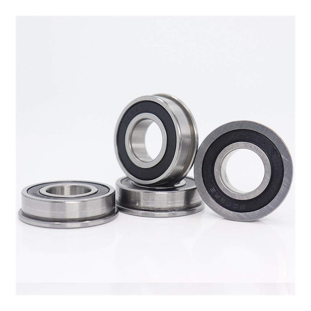 TMP1105 Flange Ball Bearings F6002RS Flange Bearing 15x32x9mm ABEC-1 Flanged F6002 RS 2RS 6002RS Ball Bearings 4PCS (Size : 6PC)