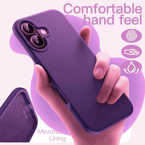 Image of SBMS Silicone Case for iPhone 17 6.3-Inch, Silky-Soft Touch Full-Body Protective Phone Case, Shockproof Back Cover for iPhone 17 (Purple)