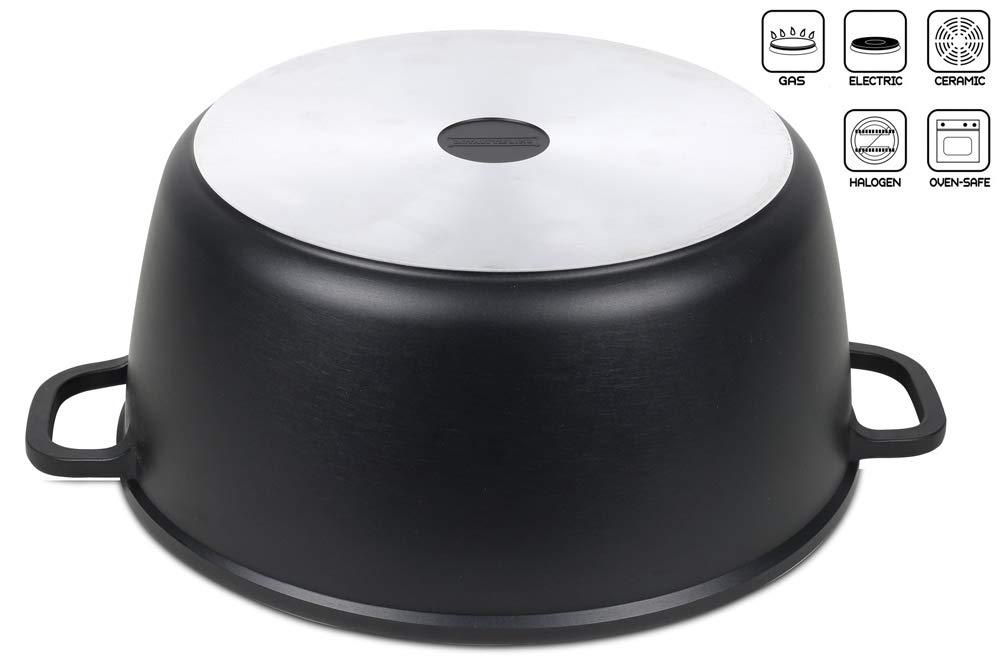 Royalty Line - RL-BS40M - Pentola Antiaderente con Coperchio in Vetro, 19.3 Litri, 40 cm