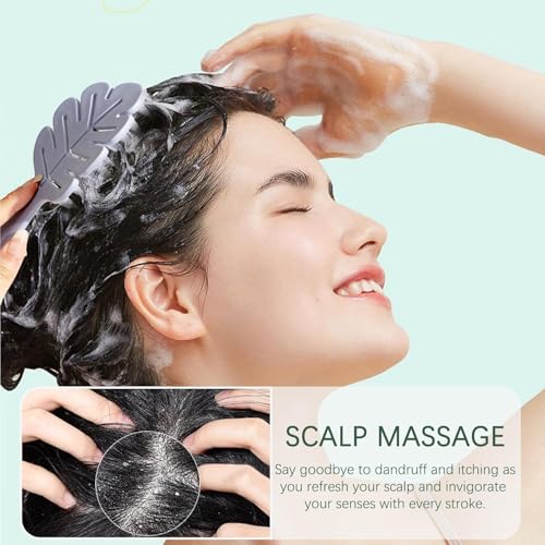 Image of Silicone Scalp Massager Brush for Shampoo - Hair Growth, Anti-Dandruff, Deep Cleansing, Stress Relief, Shower Head Massage Comb for Men & Women