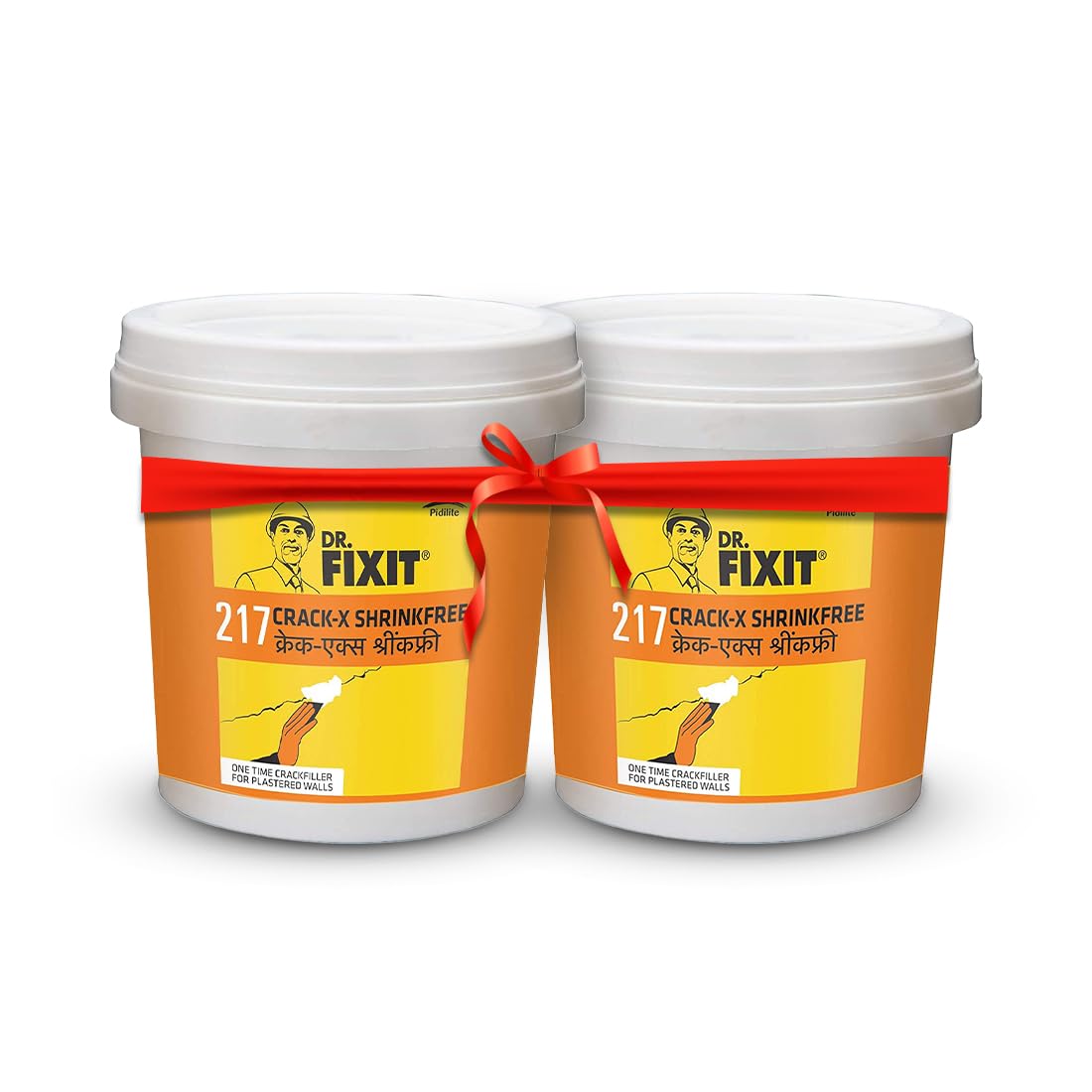 Acrylic 217 Crack-X-Shrink Free Filler For Plastered Walls, Prevent Water Leakages, Covers Up To 10 Mm Internal & External, Excellent Bonding - 350Ml Pack Of 2