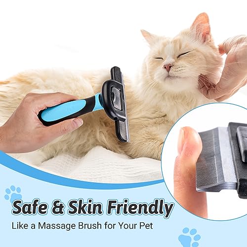 Image of MIU COLOR Long Hair Pet Grooming Brush for Medium & Large Dogs & Cats,Blue