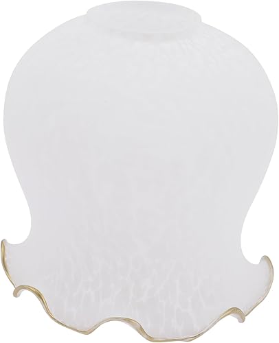 Uonlytech Pantalla de cristal Pantalla de lámpara de vidrio Accesorios blancos Accesorios de flores Pantalla de lámpara de lirio Pantalla de lámpara