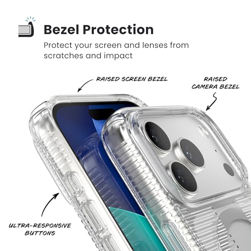 Image of Speck GEMSHELL Grip +MS Case for iPhone 17 Pro - Clear /Clear | Slim Protective Grip | Drop Protection | MagSafe Compatible
