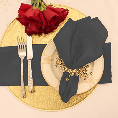 Kadut Cloth Napkins - 17 x 17 Inch Solid Washable Polyester Dinner Napkins