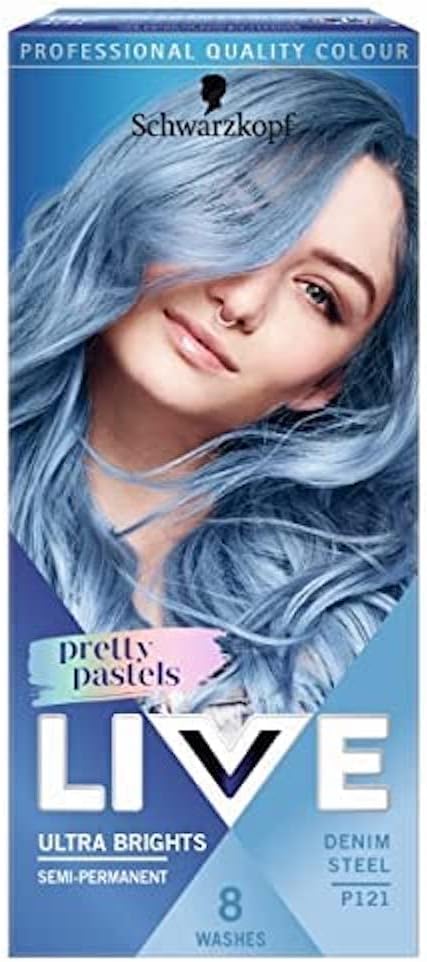– Pretty Pastels Semi-permanent Blue Hair Dye, Lasts Up To 8 Washes, Denim Steel, 1 Count (Pack of 1)