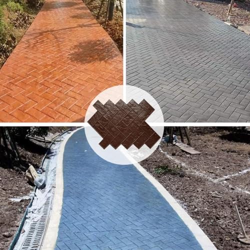 Molde para estampado de piso que soluciona pavimentos agrietados con estilo 4