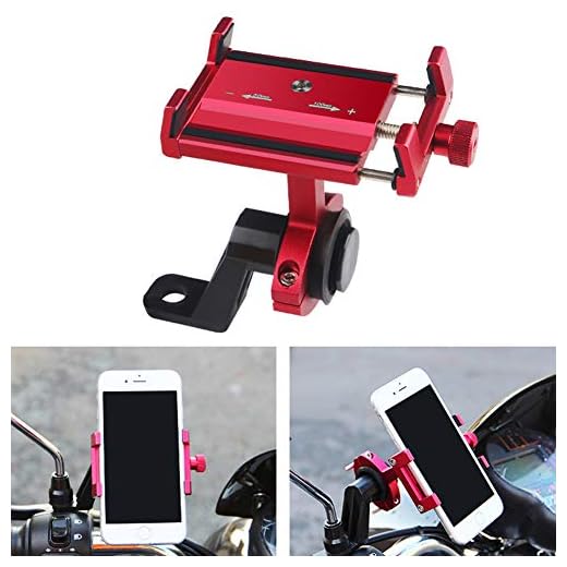 KuaiKeSport mobilhållare cykel motorcykel, ställbar 360° vridbar motorcykel mobiltelefonhållare cykel för iPhone, Huawei&alla mobil, hållbar aluminiumlegering cykelhållare mobiltelefon, röd
