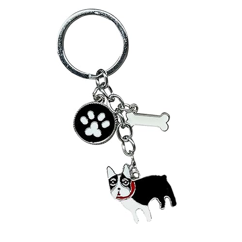 Dog Car Keychain, Cool Bulldog Key Ring, Portable Metal Keyring