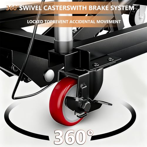 Image of Hydraulic Lift Table Cart, 330 LBS Load Capacity 50 in Lifting Height, Manual Double Scissor Lift Table with Non-Slip Pad and 4 Wheels,Hydraulic Scissor Cart for Material Handling (330 LBS - Double)