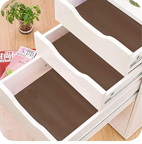 Image of JRM Multipurpose Waterproof EVA Anti-Slip Mat Roll for Kitchen, Drawer, Fridge, and Shelf Liner | Super Strong, Food Grade (Brown, 45W x 125L cm (1.25L m))