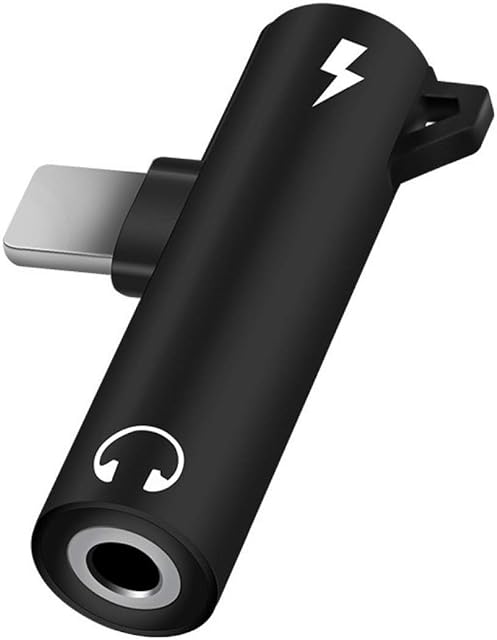 SBO Dual Headphone Jack Adapter for iPhone 7/8/Plus/X/Xs/Max /11 Pro | (2in1) 3.5mm Audio Splitter Aux Adapter Charger [Earphone Splitter Jack Adapter] (Black)