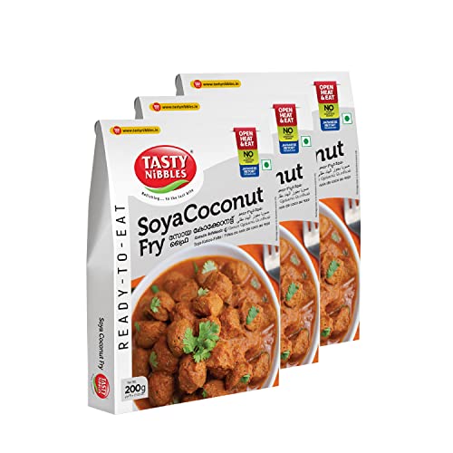 Image of Tasty Nibbles Ready to Eat SOYA Coconut Fry 200g [Pack of 3] | Open Heat & Eat | No Food Additives Added | Japanese Retort Technology