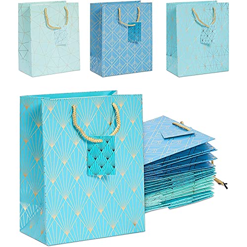 Bolsas de regalo con asas, 4 diseños para baby shower, boda (paquete de 15) Cover