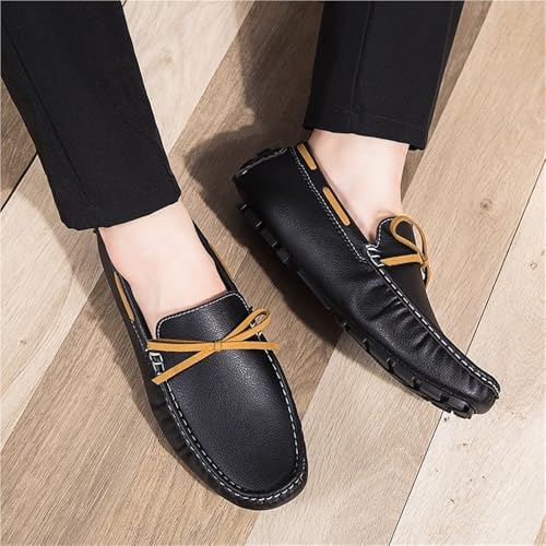 Men's Loafers Genuine Leather Stitching Details Deck Shoes Round Toe Flexible Comfortable Lightweight Prom Slip-ons2