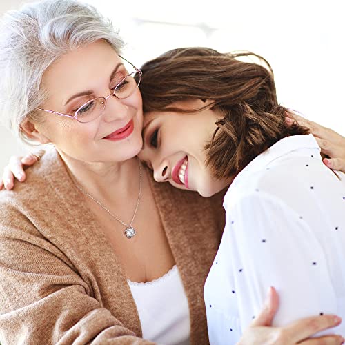 Elegant Retirement Necklace, 14K White Gold Plated Cubic Zirconia Love Knot Pendant for Women, Mothers, Friends, Teachers, Nurses, Coworkers3