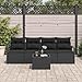 INLIFE Garten-Sofa-Set mit Kissen 5 pcs Schwarz 55 x 55 x 37 cm,Möbel,Gartenmöbel,Garten... KG,3354922