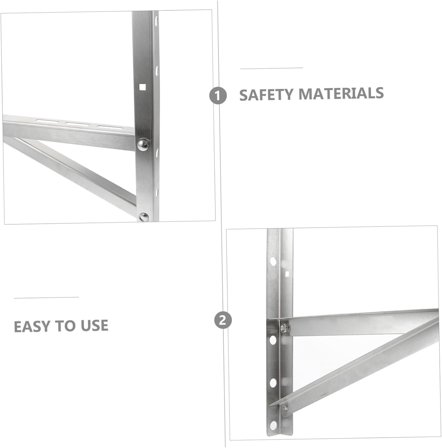 Cabilock 2pcs Ac Mounting Bracket Rack Stainless Steel Window Ac Bracket Silver Ac Accessory