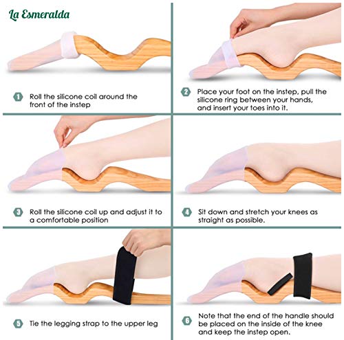 Ballet Professional Wooden Pine Foot Stretchers Set For Dancers, Elastic Stretch Band, Two Pads, Leg Strap, Carry Bag And Gift Box. (Wooden Wood Color Foot Stretcher Set With Carry Bag And Gift Box) #TOP5