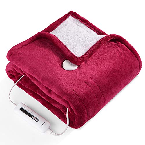 Electric Blanket Throw 50" x 60", Fast Heating Blanket ETL Certification with 3