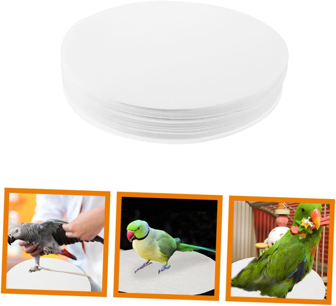100pcs Round Bird Cage Bottom Sheets Absorbent Cage Liners for Parrots and Birds Thick Water-Absorbing for Easy Cleaning and Hygiene Maintenance