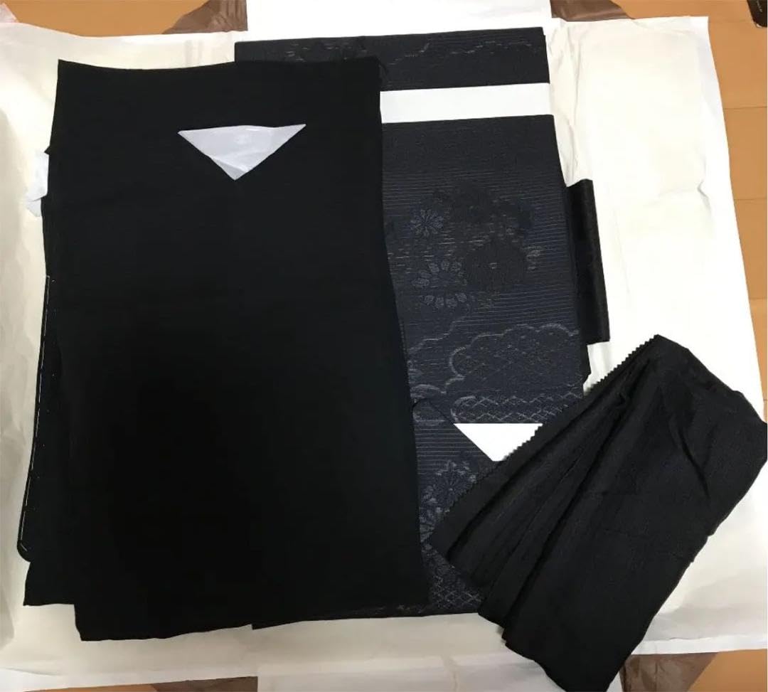 Amazon.co.jp: 健勝苑 夏用喪服 紋入り 着物 帯 帯揚げ 帯締め 4点  