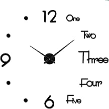 ATHRZ Acrylic DIY Frameless 3D Mirror Sticker Large Wall Clock for Home Office Decorations (Black-2)