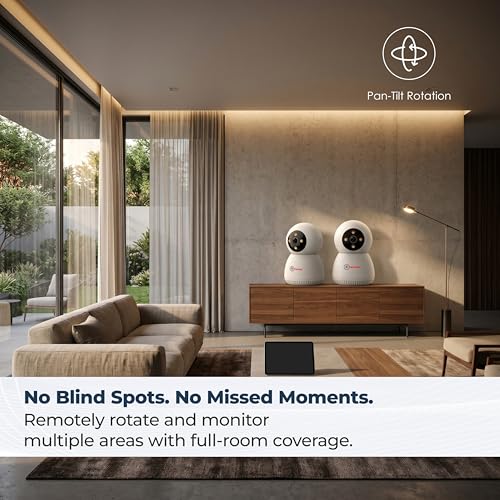 Image of Trueview 3MP WiFi Robot CCTV Camera (Pack of 2) | Indoor Security & Baby Monitoring Camera | 360 Pan Tilt | AI Tracking | Color Night Vision | Two-Way Audio | Alexa | STQC Certified