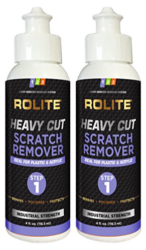Rolite - RHCSR4z2PK Heavy Cut Scratch Remover (4 fl. oz.) for Plastic & Acrylic Surfaces Including Marine Strataglass & Eisenglass, Headlights, Aquariums 2 Pack
