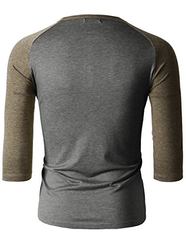 H2H Mens Casual Slim Fit T-Shirts Henley Shirts Raglan Long & 3/4 Sleeve Jersey Baseball T Shirts3