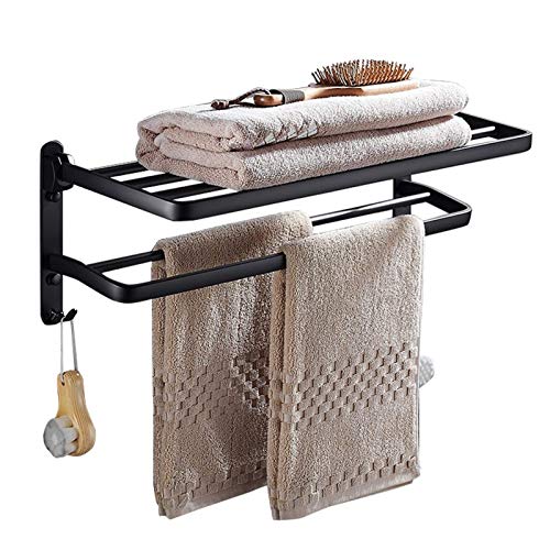 Porte-étagère de barre à serviette mural support de rangement et porte-serviette douche