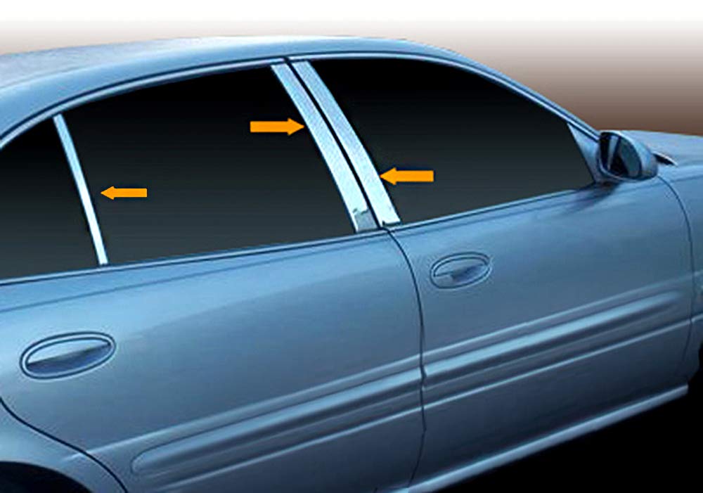 Made in USA! Compatible with 2000-2005 Buick Le Sabre 6PC Stainless Steel Chrome Pillar Post Trim